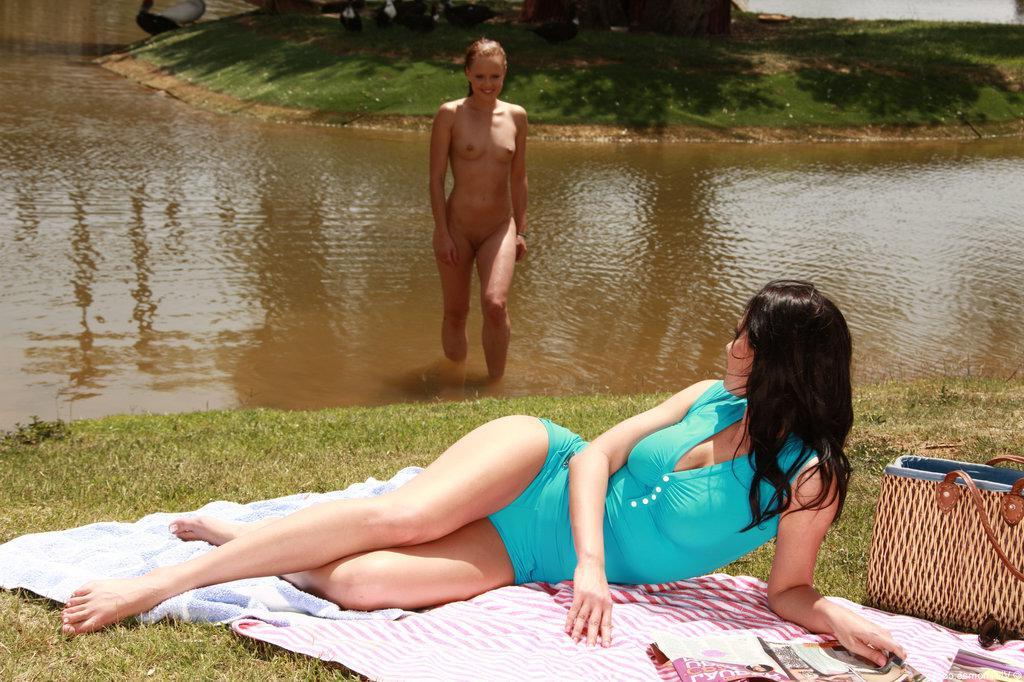 16P Monica and Dana hook up for some hot lesbian pussy tasting on the beach
