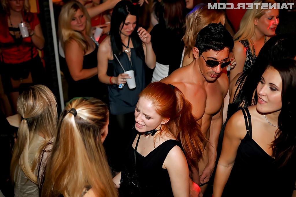 16P Big titty party amateurs get on their knees for deep sucking