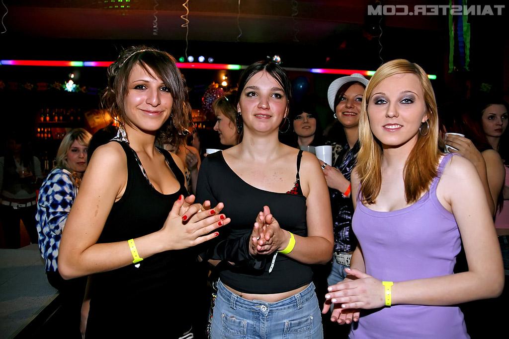 16P Naughty amateur chicks stripping off their clothes at the party