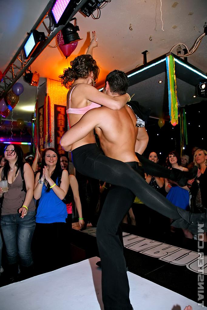 16P Naughty amateur chicks stripping off their clothes at the party