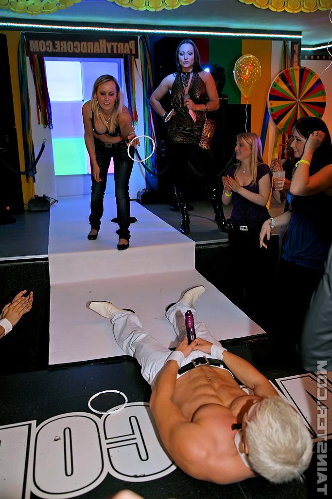16P Naughty amateur chicks stripping off their clothes at the party