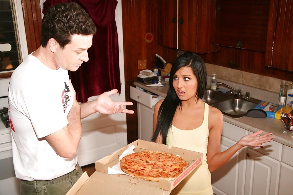 16P Petite hottie Lexi Diamond gets poked hardcore by a lucky pizza-guy