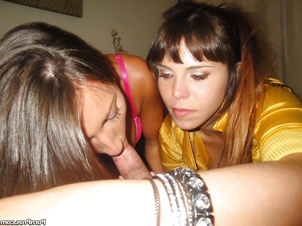16P Young best friends Izy Bella Blue and Lizz Tayler suck cock together