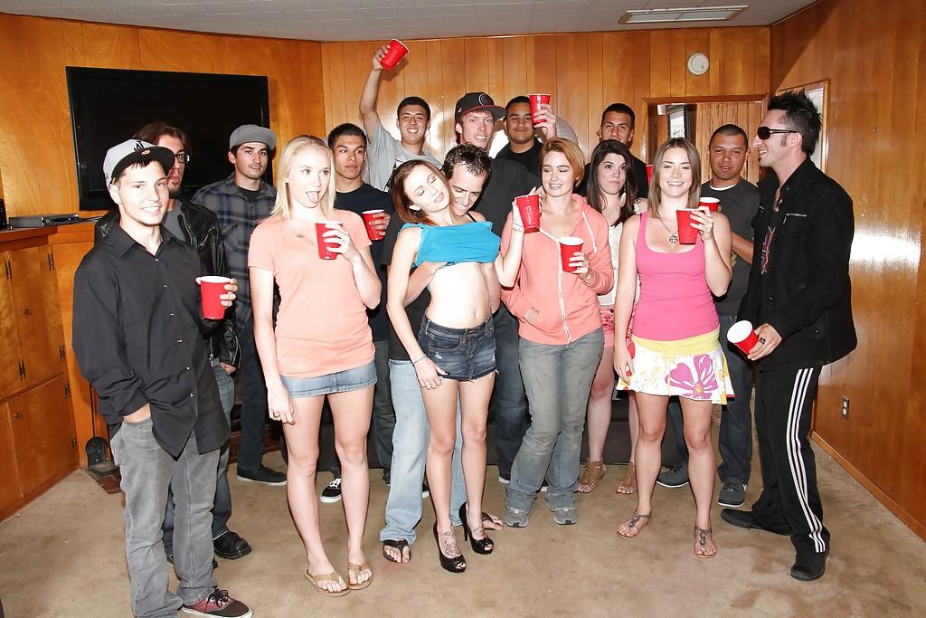 16P Slutty girls having fun at the drunk party with lascivious guys