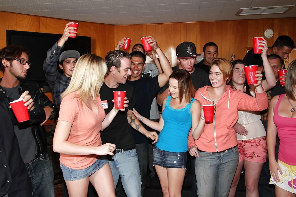 16P Slutty girls having fun at the drunk party with lascivious guys