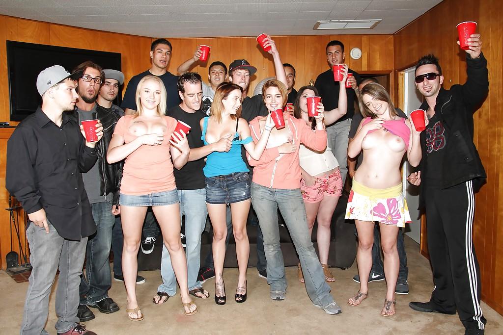 16P Slutty girls having fun at the drunk party with lascivious guys