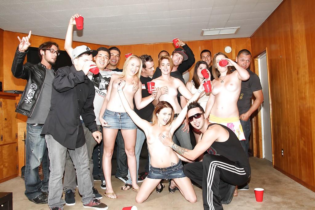 16P Slutty girls having fun at the drunk party with lascivious guys