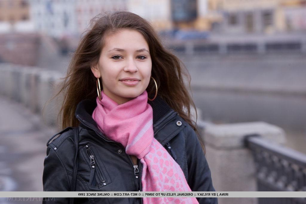 18P Enchanting brunette Irina J strips nude to show off her natural beauty