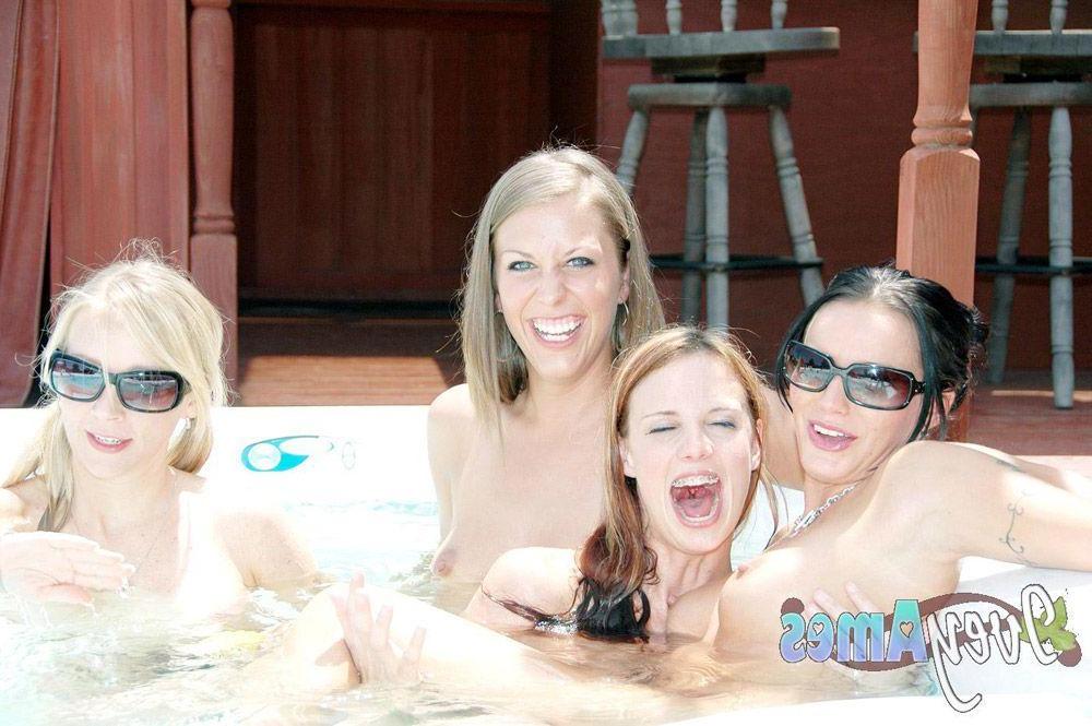 15P Pictures of teen cutie Ivey Ames enjoying some wet fun with her friends