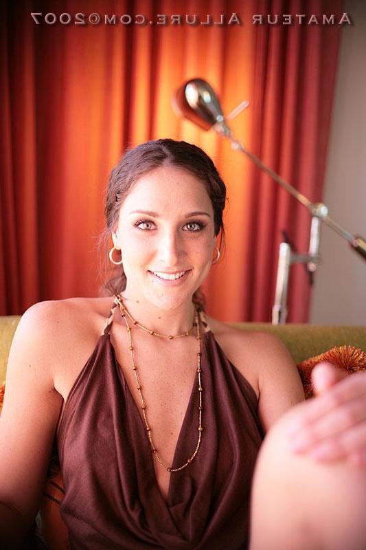 16P Brunette college cutie Jennifer sucks cock and eats jizz
