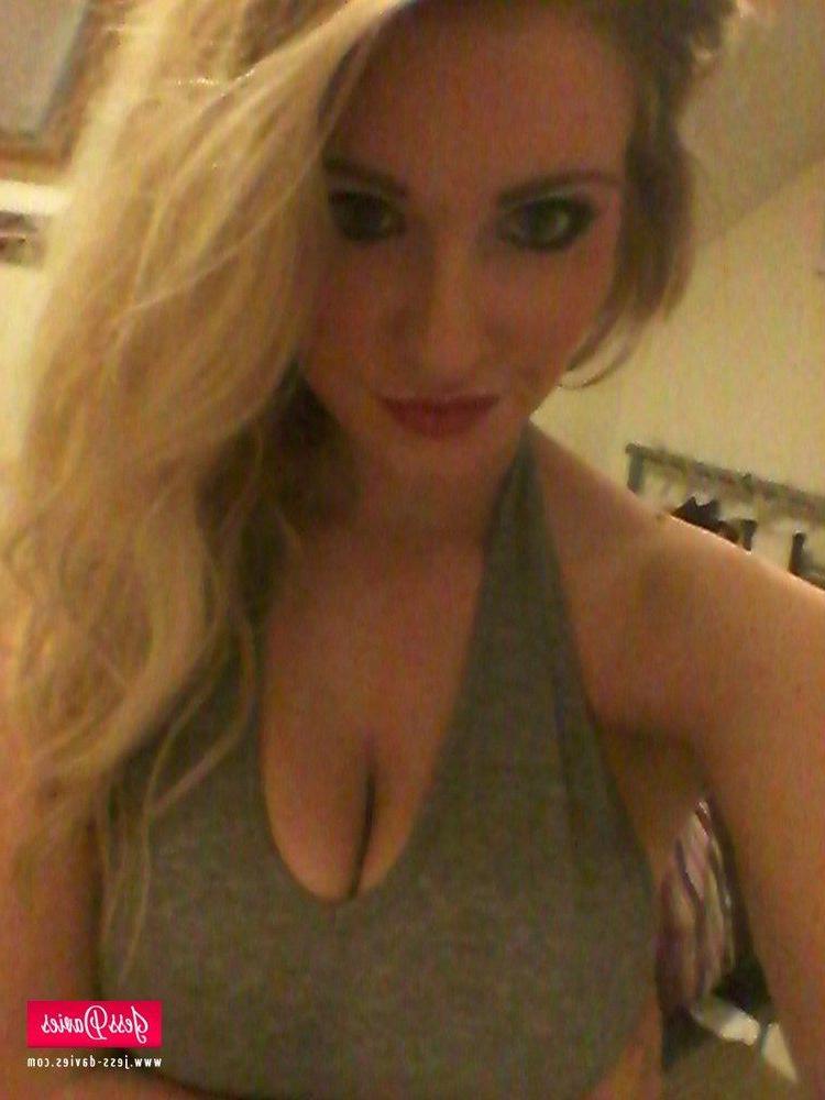 12P Jess Davies strips from her tight bodysuit
