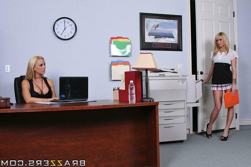 15P Steaming hot blondes have a passionate lesbian sex at the office desk