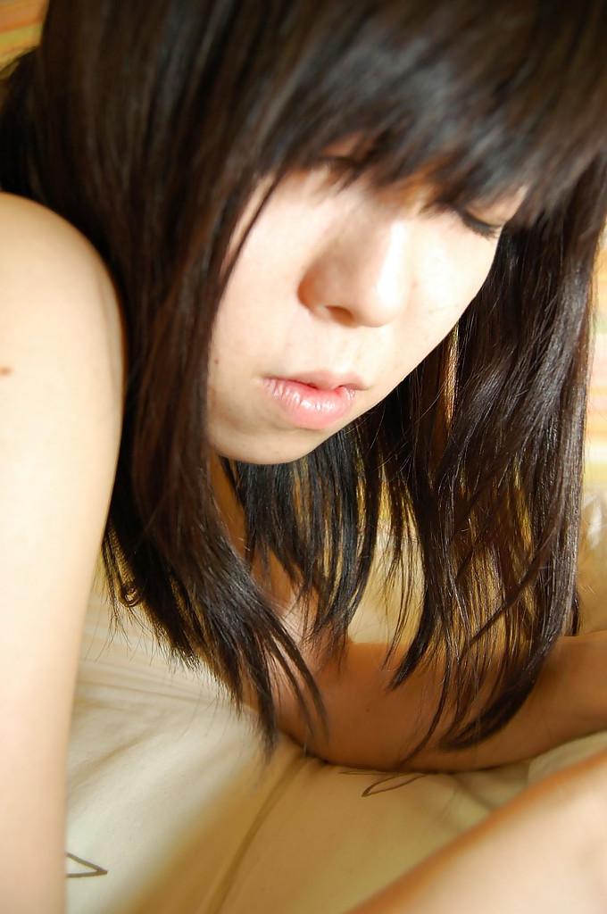 16P Natsumi Sakaguchi gets her hairy gash pleased with a vibrator and a dick