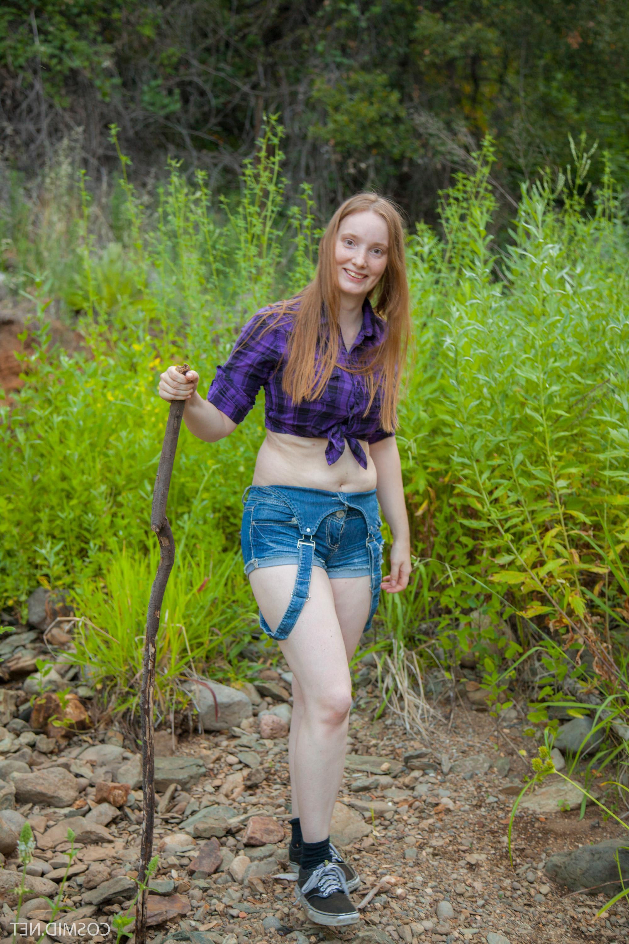 16P Busty redhead Julia Fleming gets naked up the creek