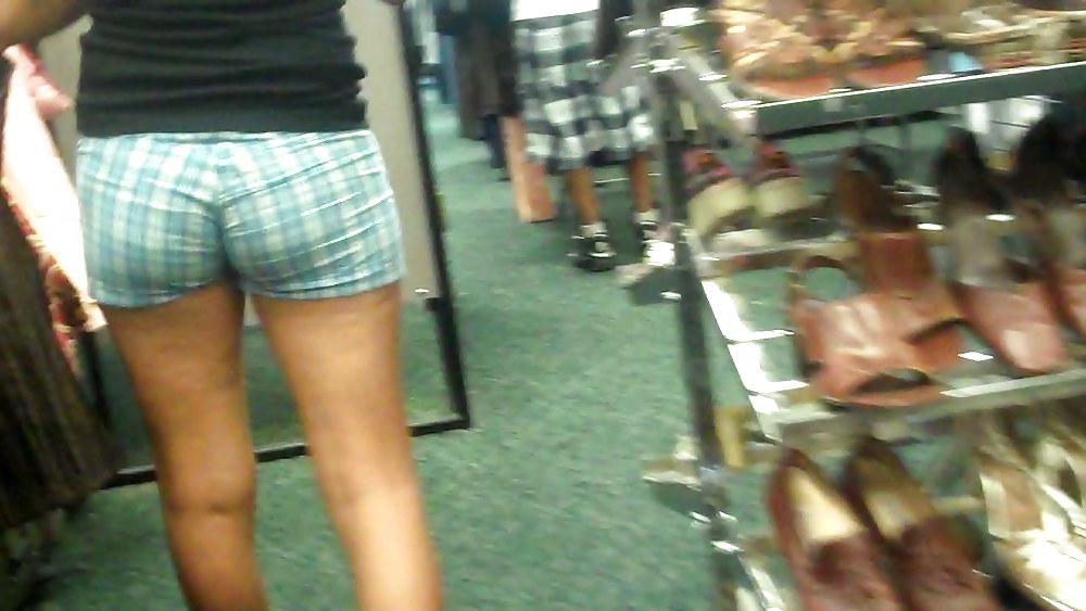 15P Ass & butt in tight blue shorts