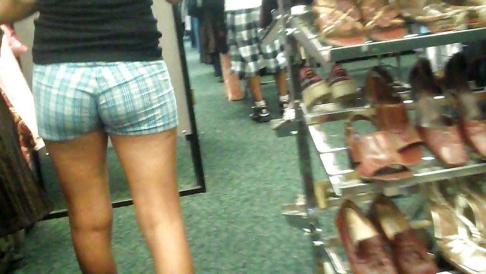 15P Ass & butt in tight blue shorts