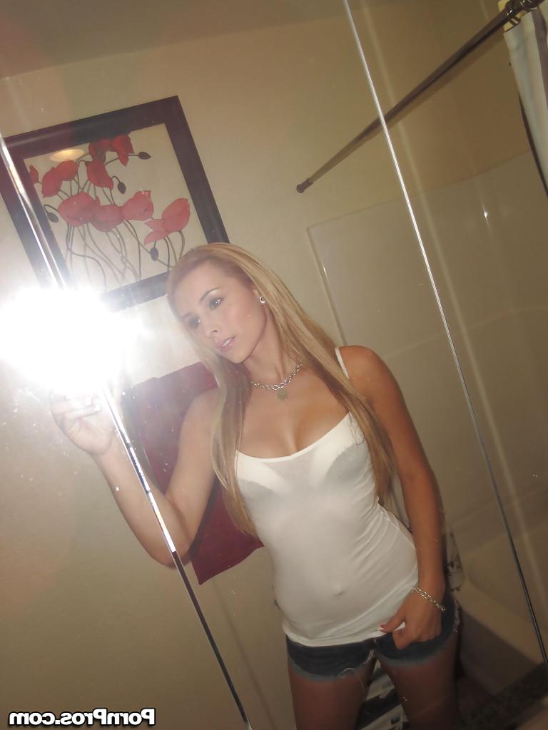 16P Beautiful blonde slut Nikki loves self shot undressing