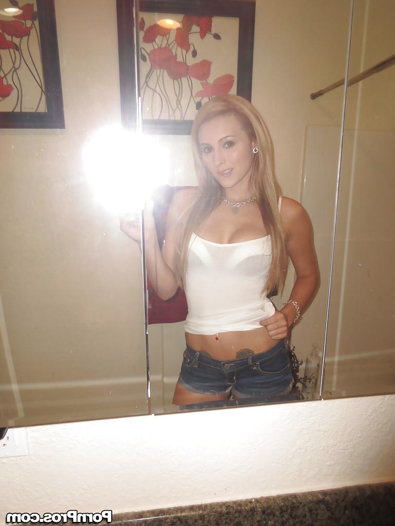 16P Beautiful blonde slut Nikki loves self shot undressing