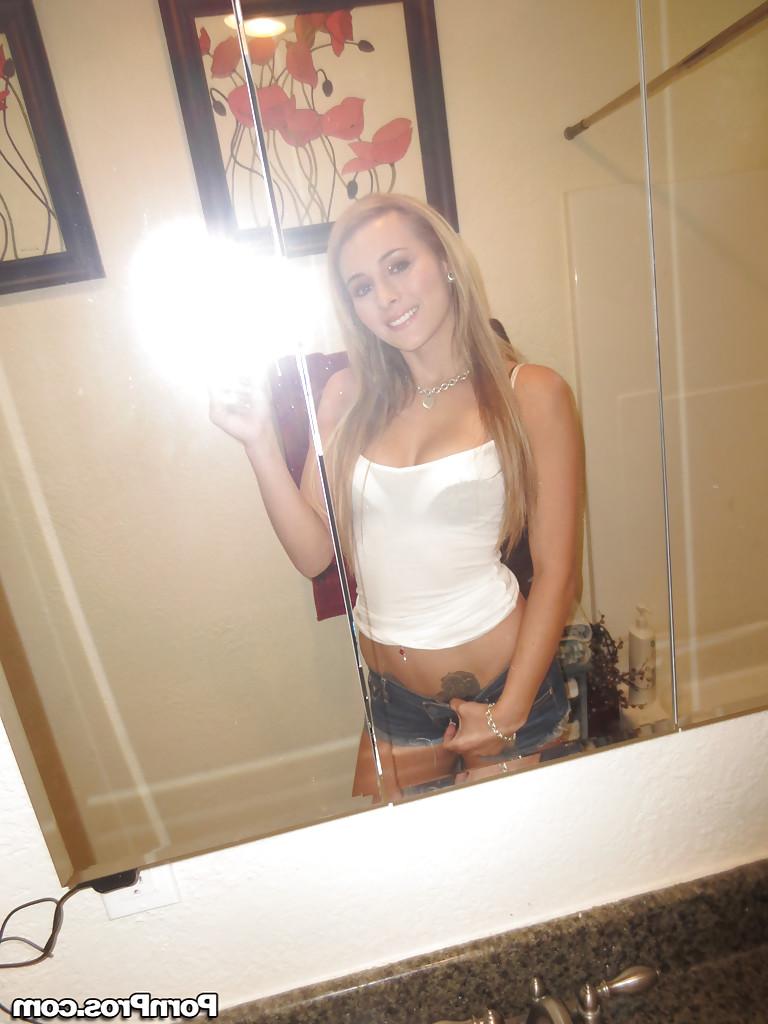 16P Beautiful blonde slut Nikki loves self shot undressing