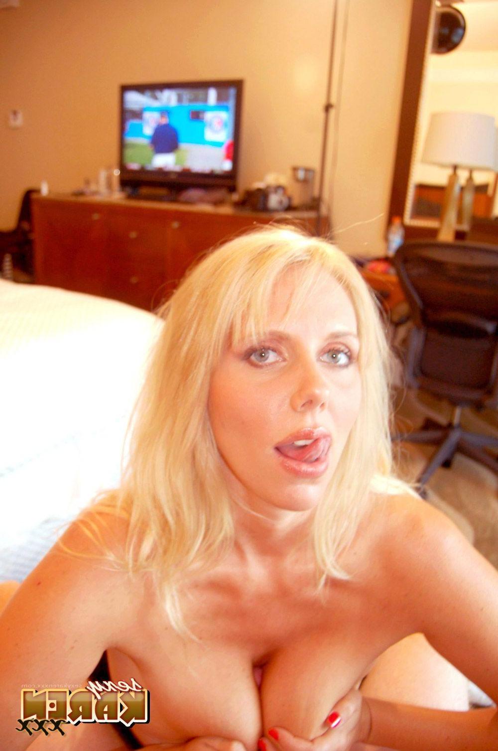16P Pictures of Sexy Karen on her knees sucking cock