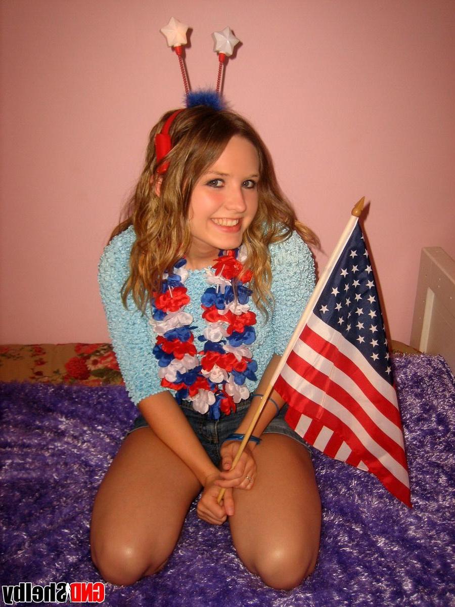 12P Horny petite teen GND Shelby wishes everyone a happy 4th of July