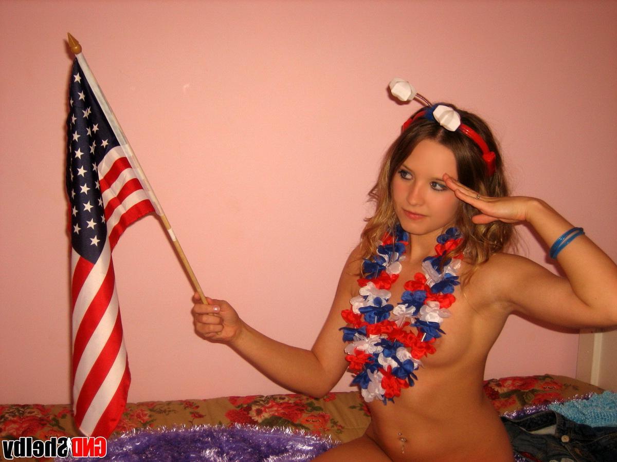 12P Horny petite teen GND Shelby wishes everyone a happy 4th of July