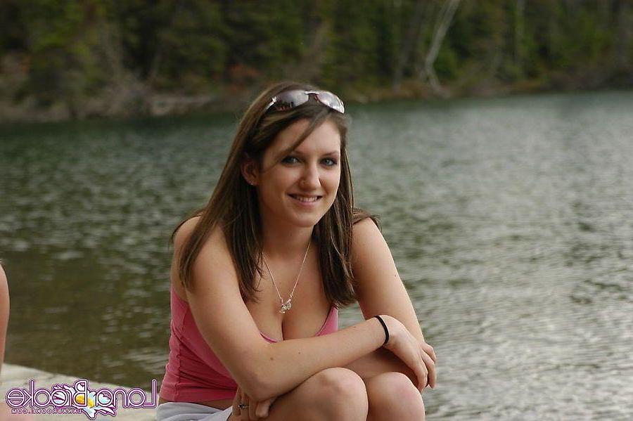 20P Pictures of teen Lana Brooke flashing her tasty tits by the lake