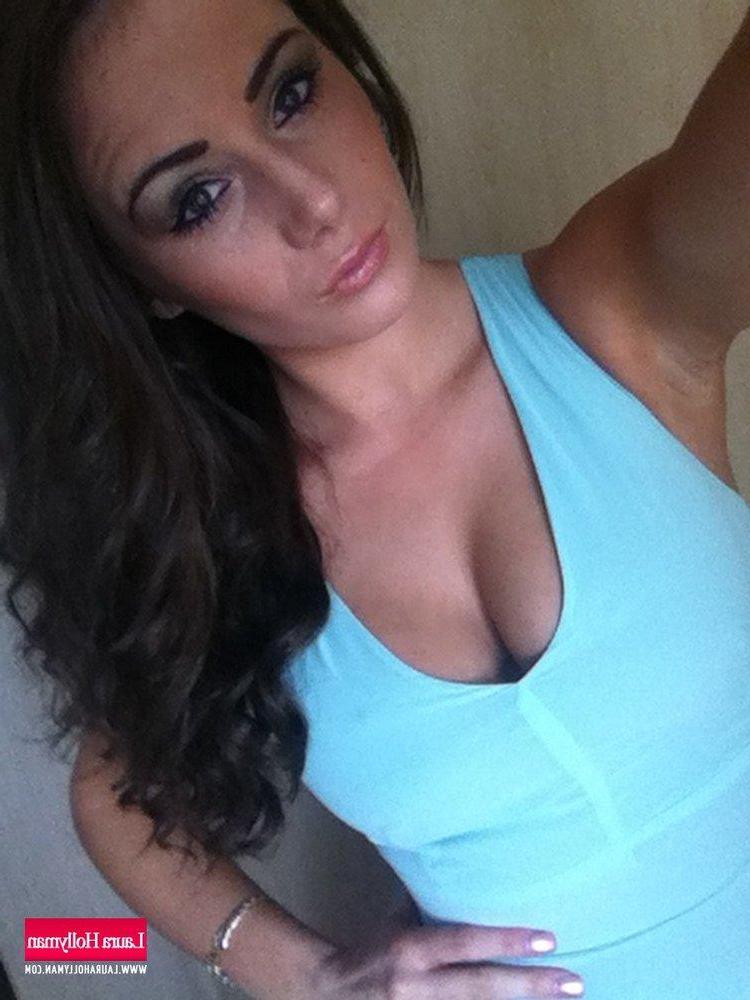 12P Laura Hollyman strips off her sexy blue dress