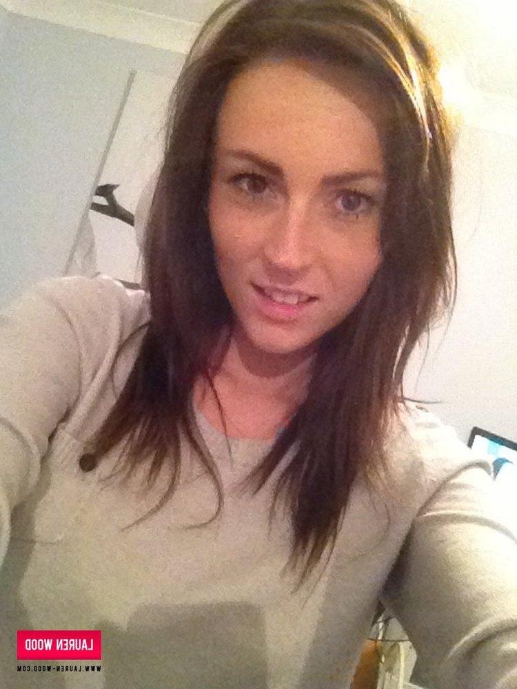 12P Lauren Wood strips off her gray top and lingerie