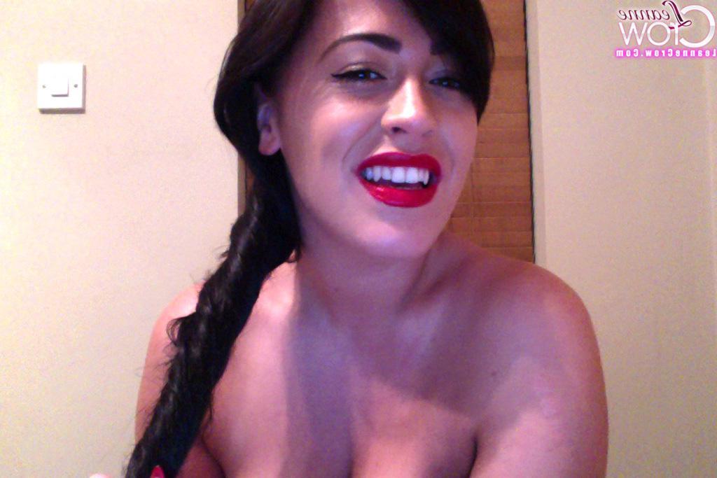 15P Leanne Crow takes some hot selfies of her enormous jugs