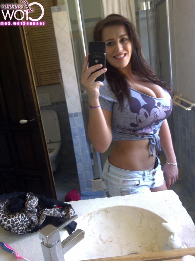 15P Leanne Crow shares some hot selfies of her huge natural boobies