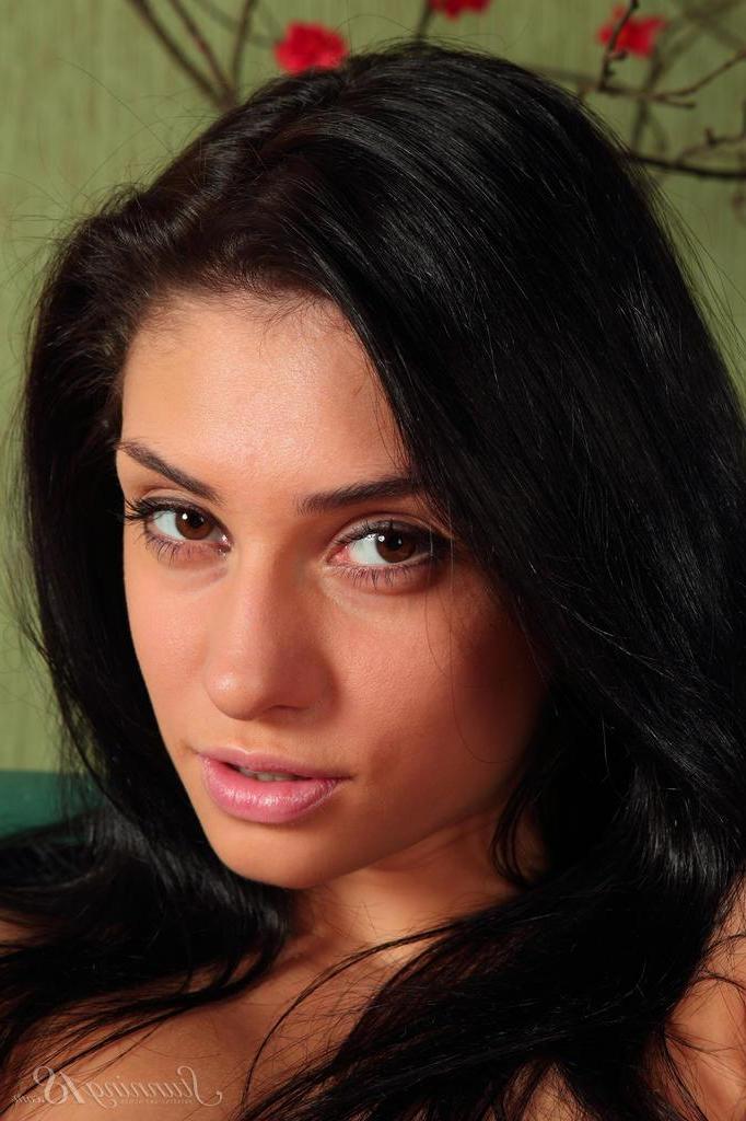 16P Brunette model Marina H strips out of her dress for you in "Take Me!"
