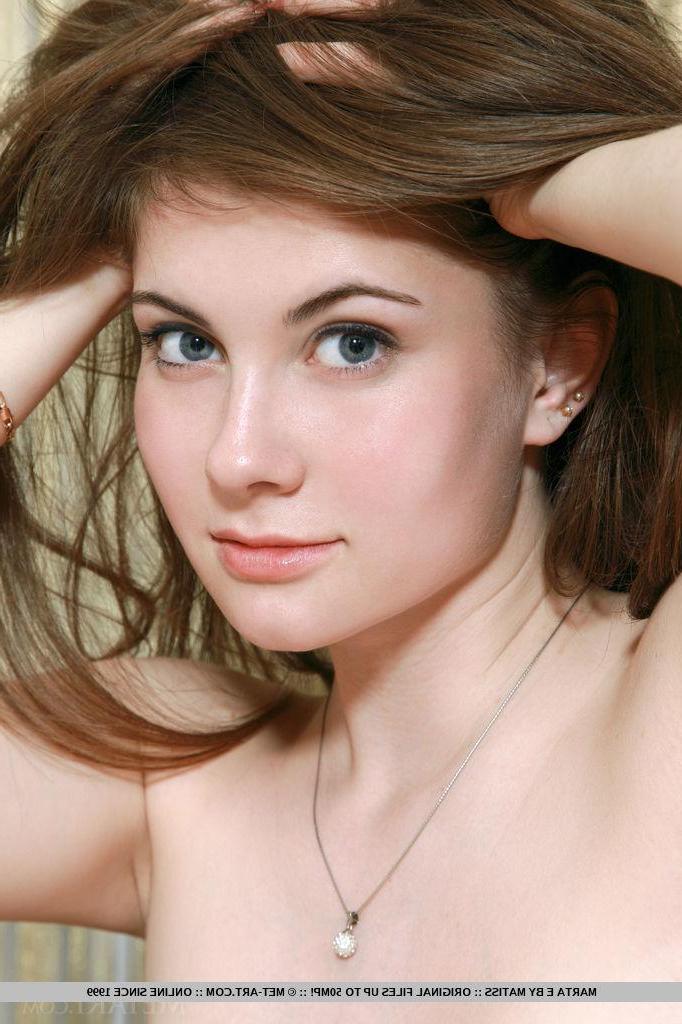 18P Marta E strips naked out of her pretty dress to show off her gorgeous breasts