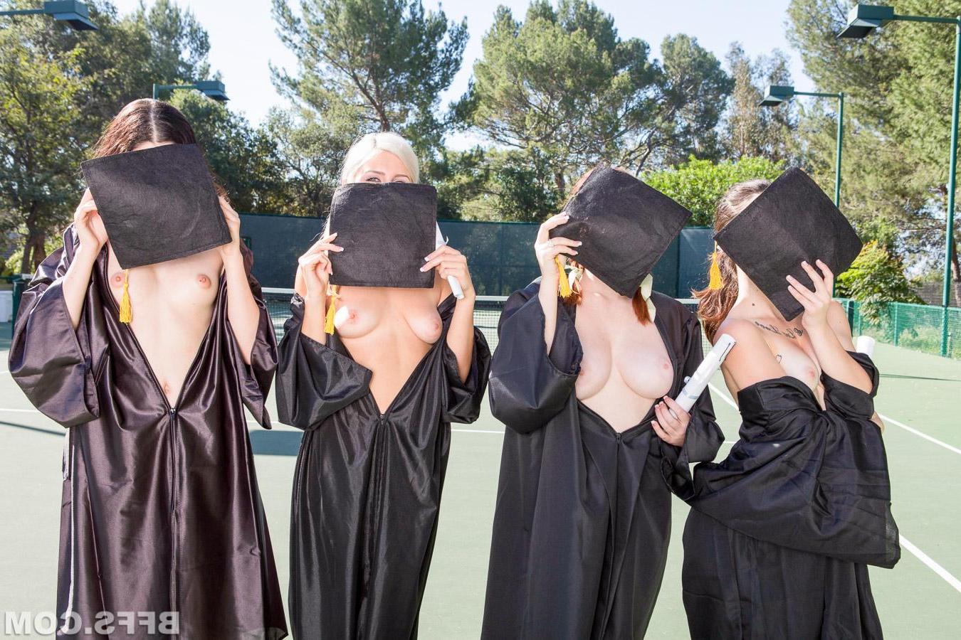 10P Miranda and her college friends celebrate grad day with lesbian fun