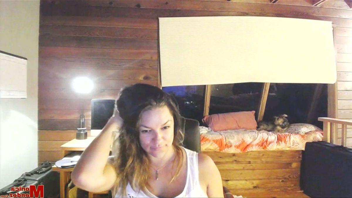 15P Busty babe Monica Medez shows off her huge titties on webcam