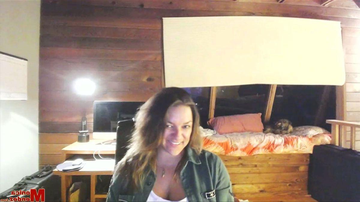 15P Busty babe Monica Medez shows off her huge titties on webcam