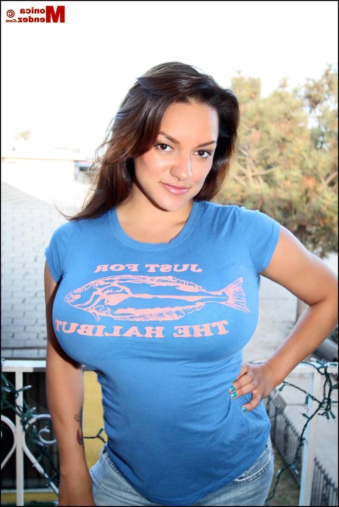15P Monica poses non-nude in her blue shirt