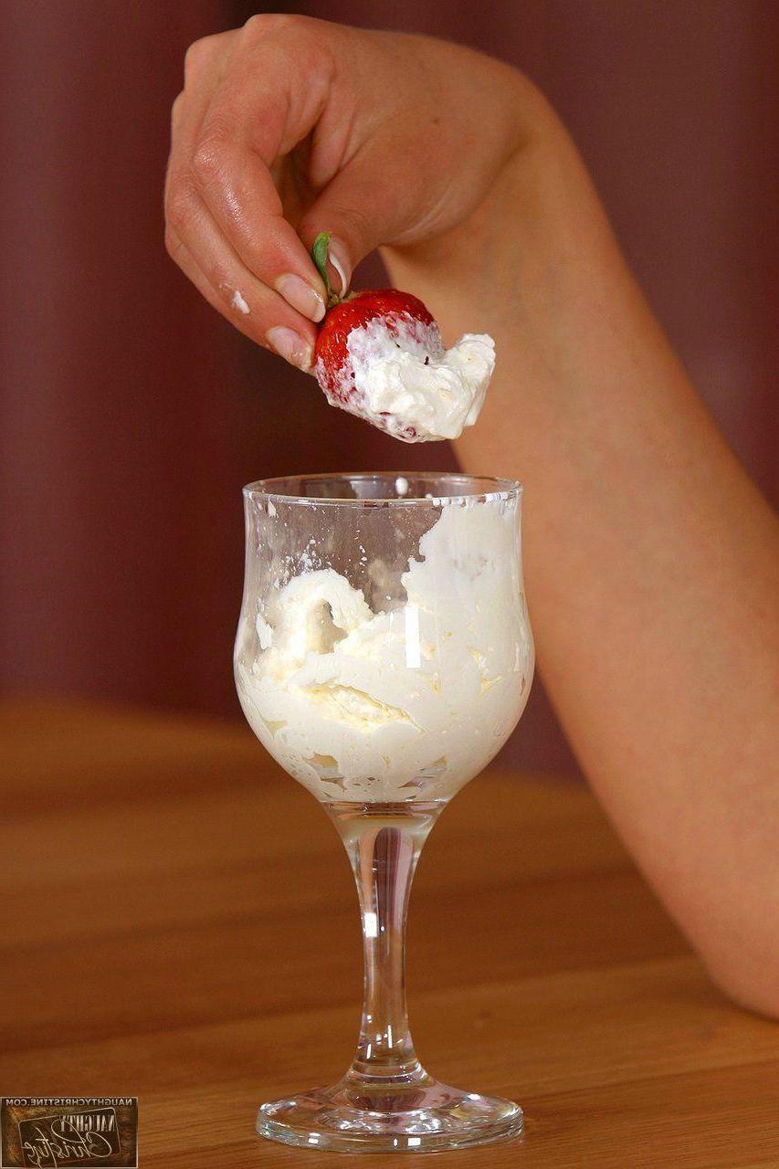 15P Pictures of Naughty Christine getting naughty with strawberries