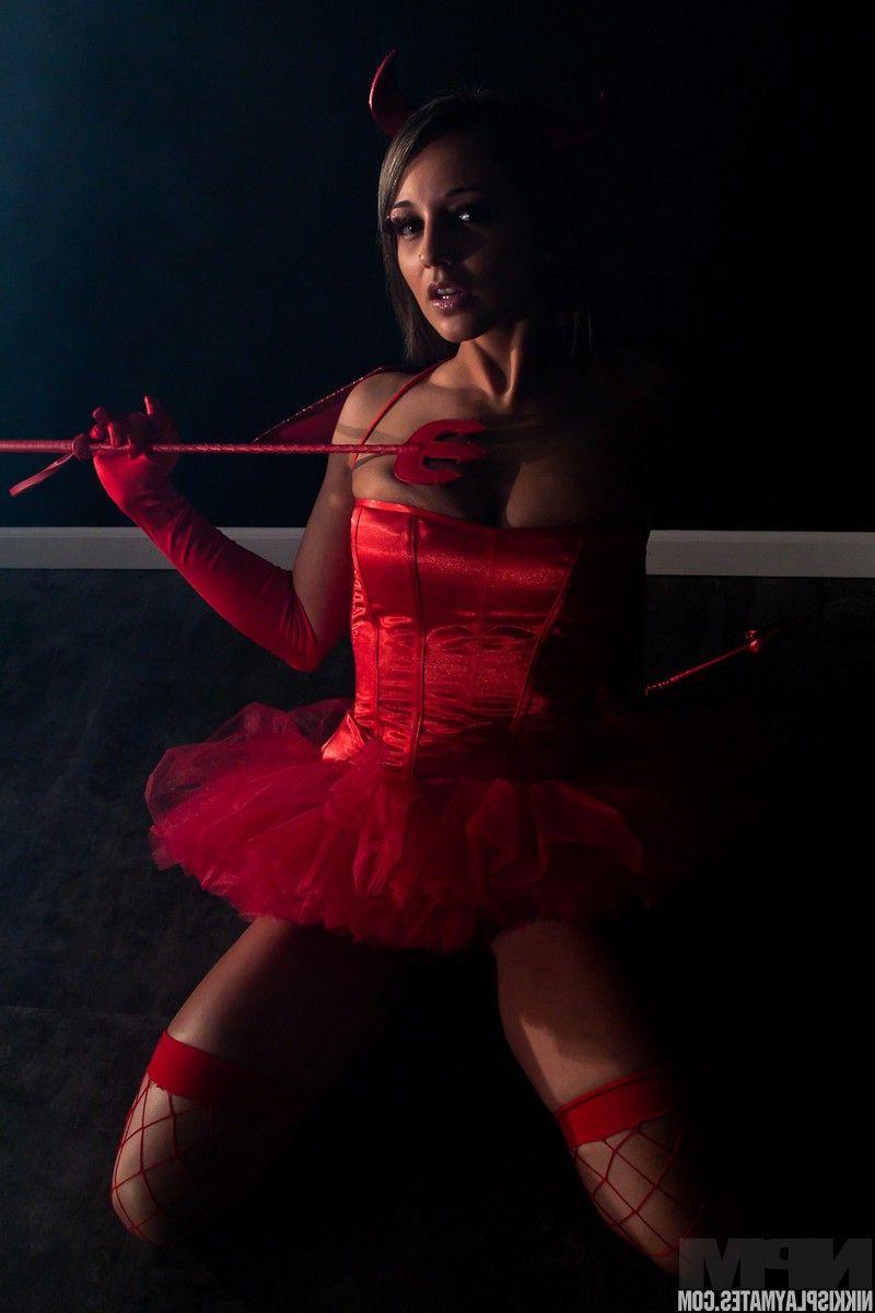 15P Pictures of teen babe Nikki Sims getting freaky on Halloween