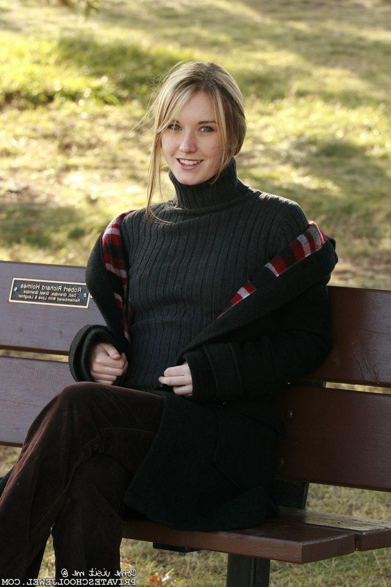 15P Pictures of teen beauty Private School Jewel playing with her pussy outside