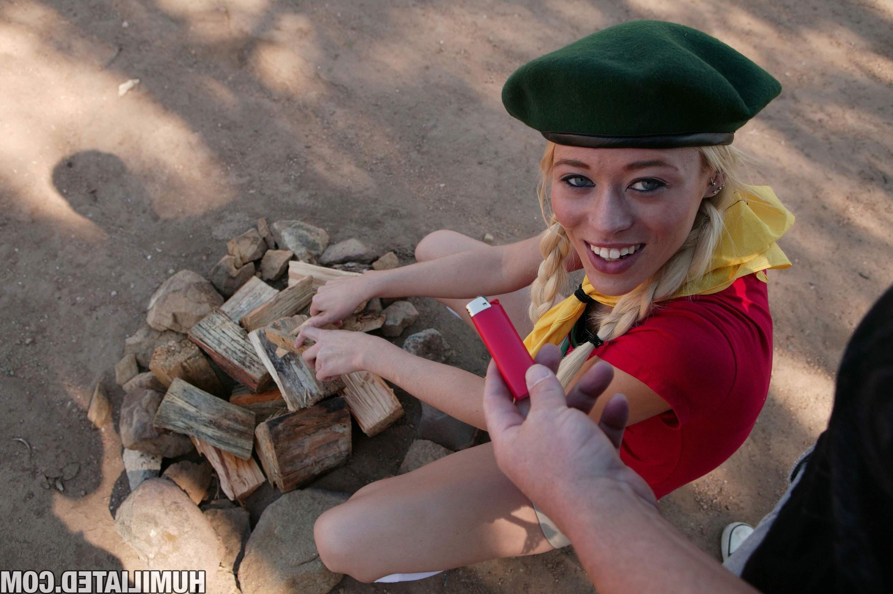 15P Barely legal girls scout Rebecca Blue gets fucked in the woods!