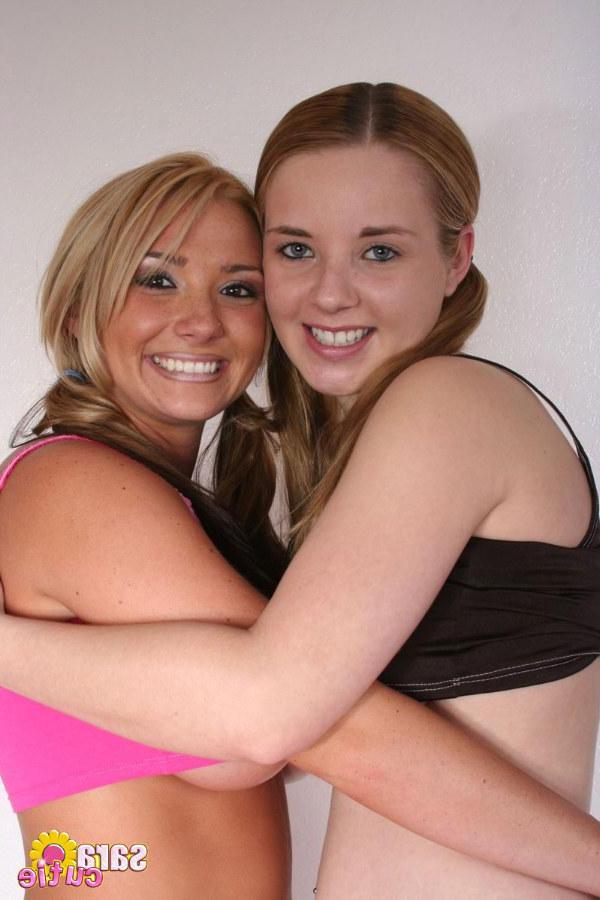 15P Pictures of two nonnude teens with big tits teasing in bed