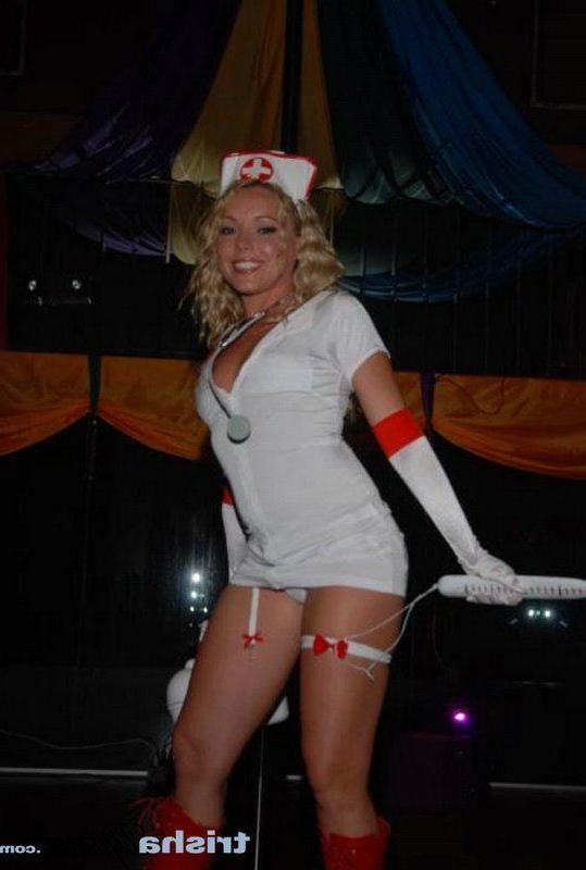 16P Pictures of Trisha Uptown being a naughty nurse for Halloween