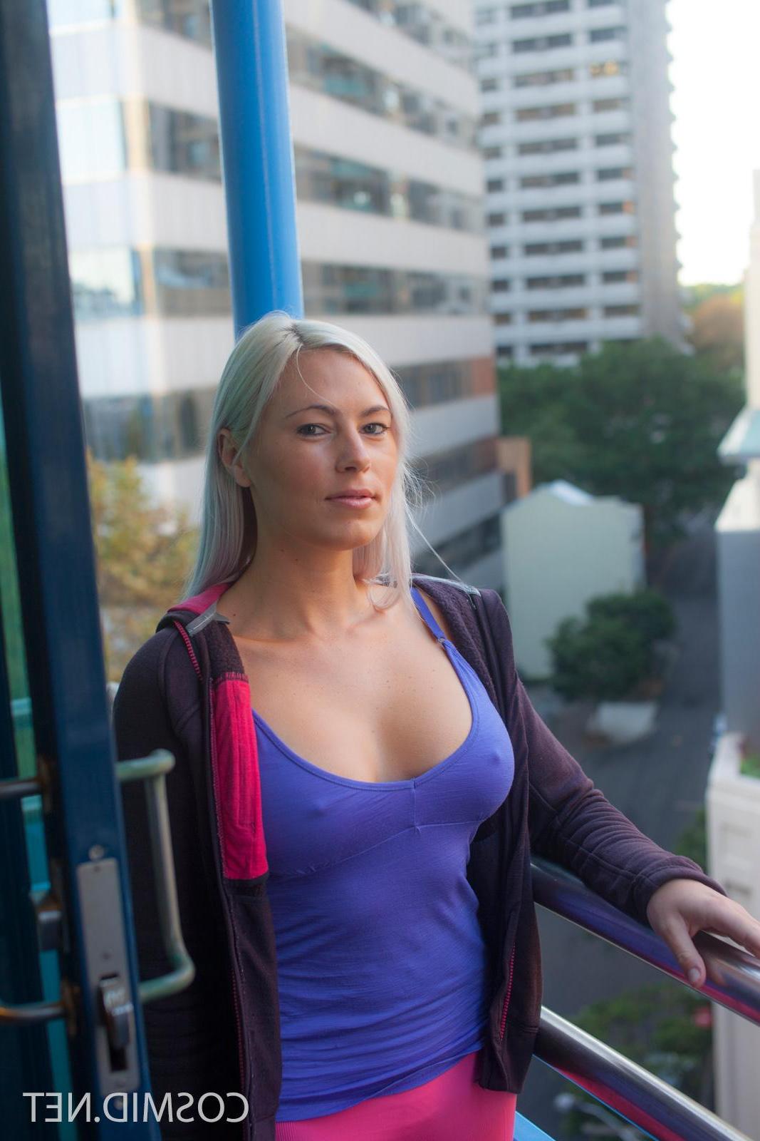 16P Busty blonde KJ Stone shows you her curvy nude body in her first set