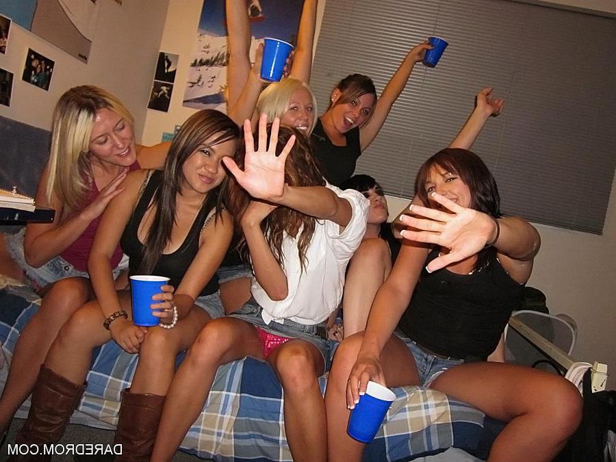 12P Hot college coeds go wild at a dorm party