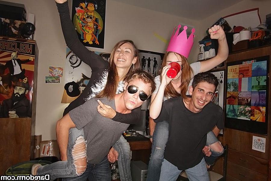 12P Horny college girls put out at a party