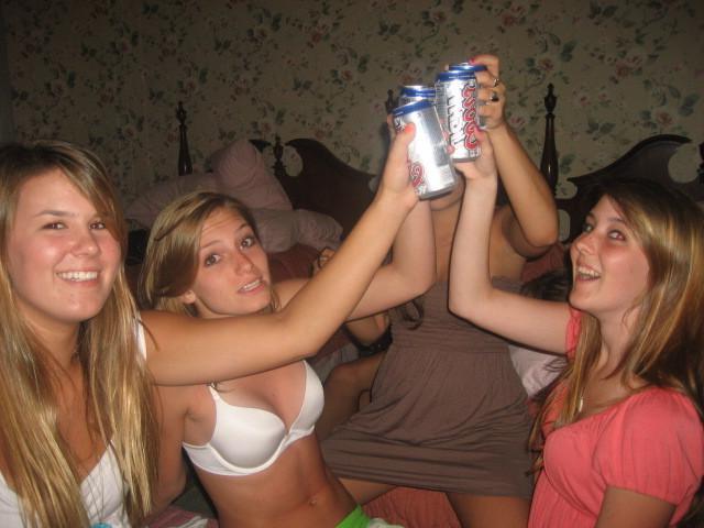 15P Wild college girls can't keep their clothes on when the cameras come out
