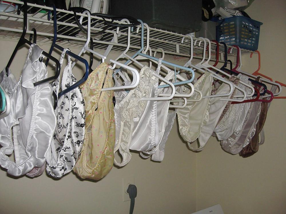 25P Nylon panties on clotheslines