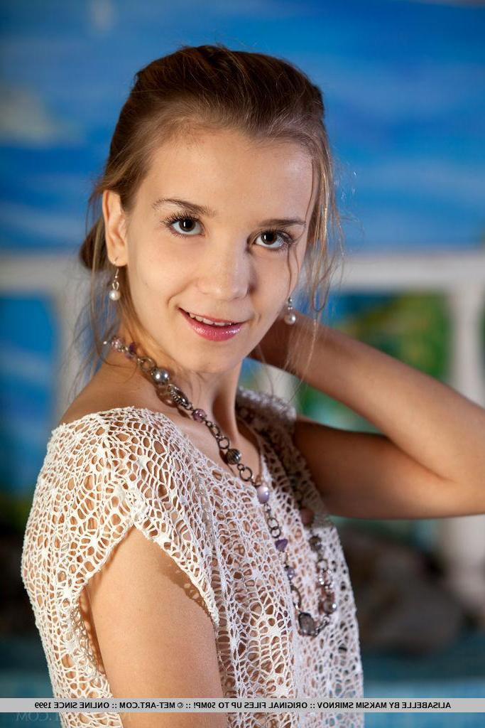 18P Beautiful teen Alisabelle wants to go for a nude swim with you