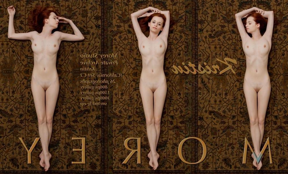 11P Busty redhead teen Kristin displays her hot nude body on the floor